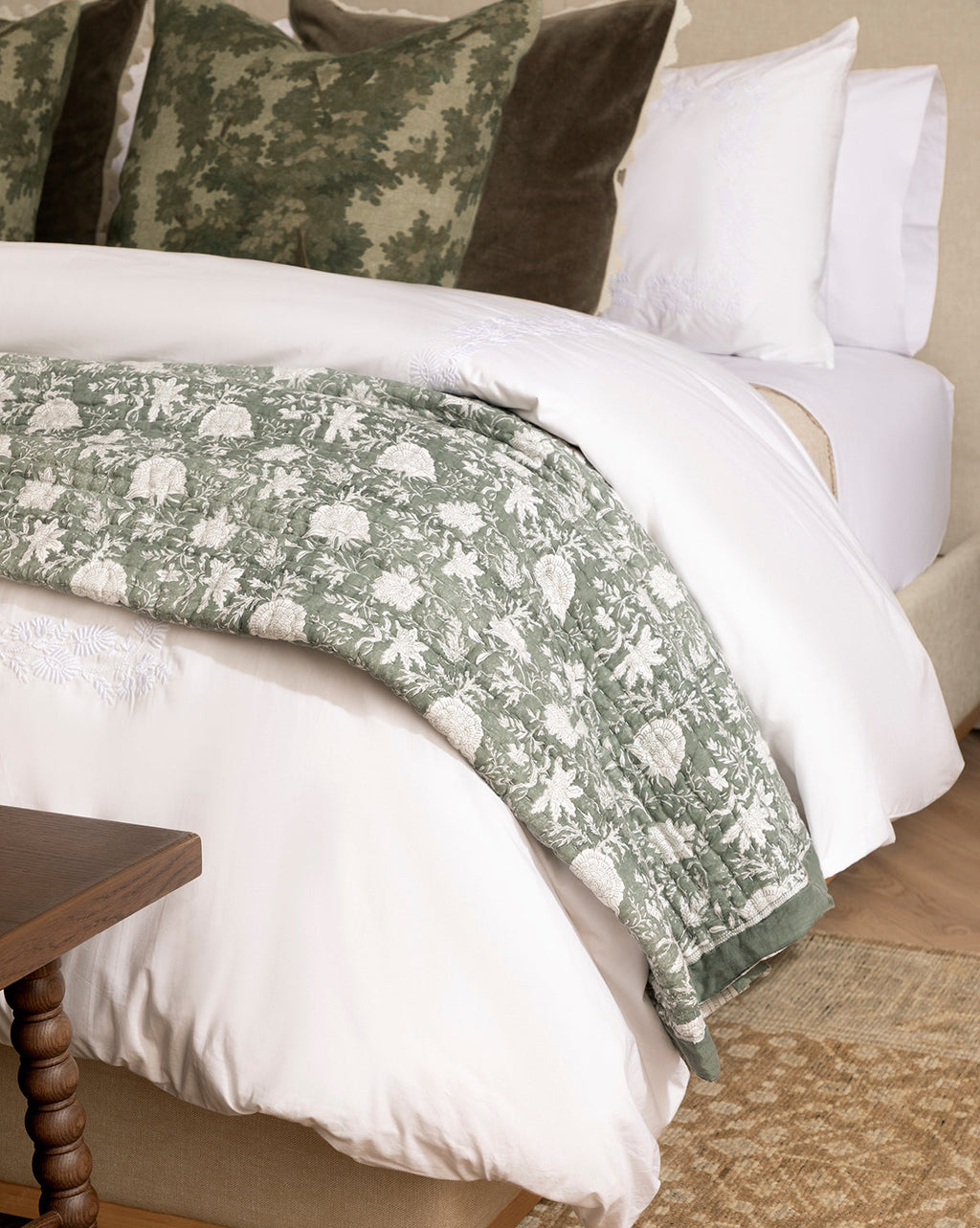 Housses d'oreiller brodées en percale Bianca (lot de 2)