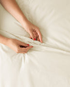 Housse de couette brodée en percale Bianca