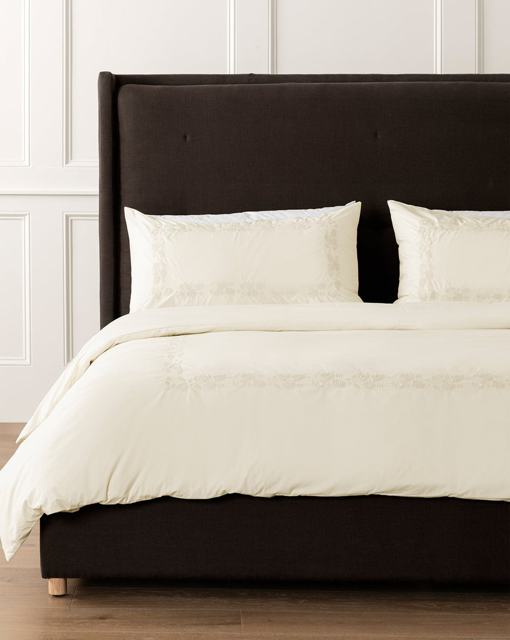 Housse de couette brodée en percale Bianca
