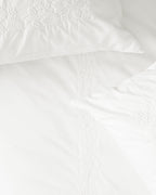 Housse de couette brodée en percale Bianca