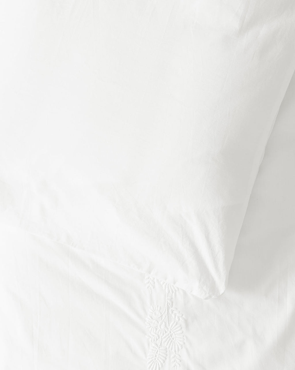 Housse de couette brodée en percale Bianca