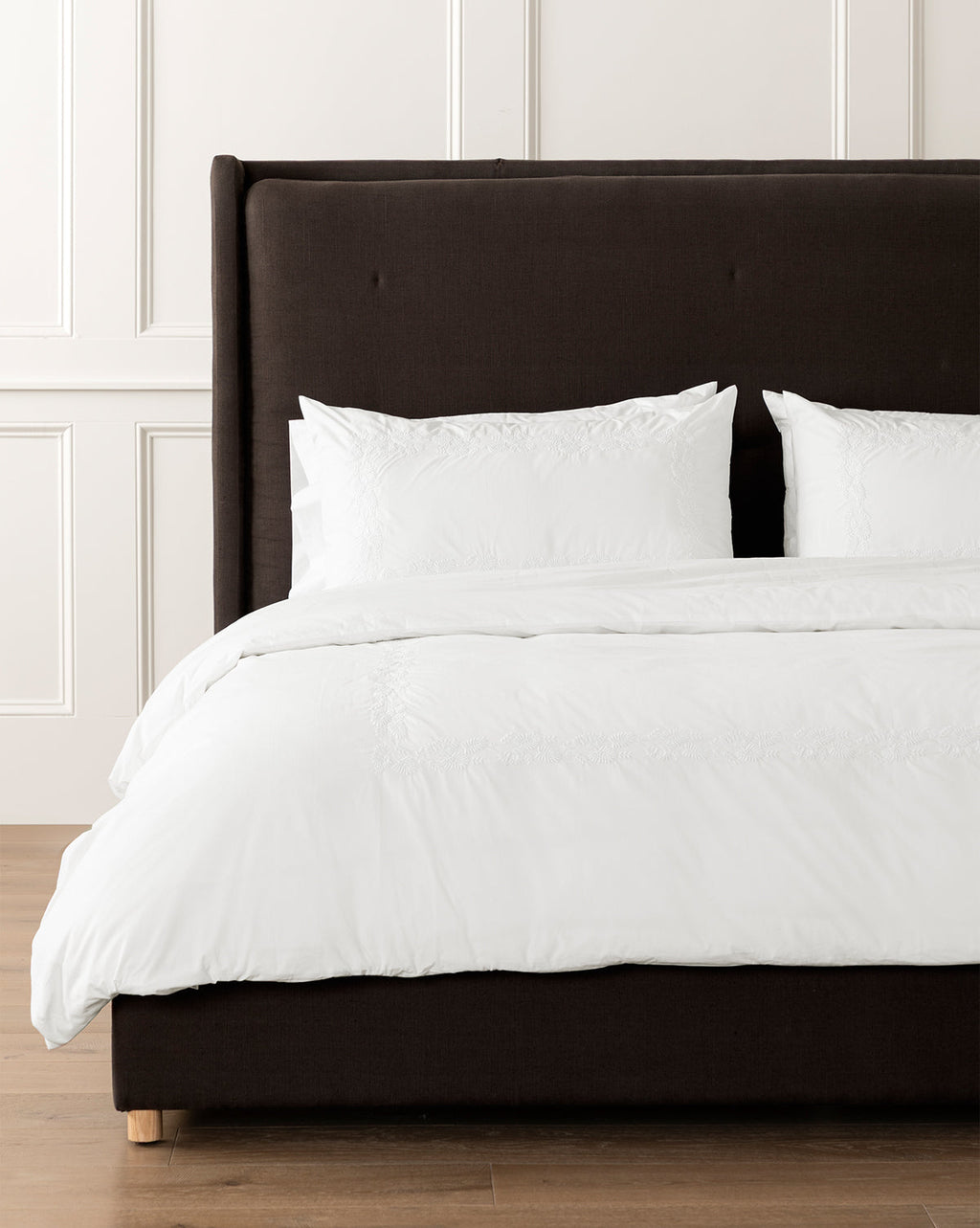 Housse de couette brodée en percale Bianca
