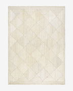 Tapis en jute blanchi tressé en losanges
