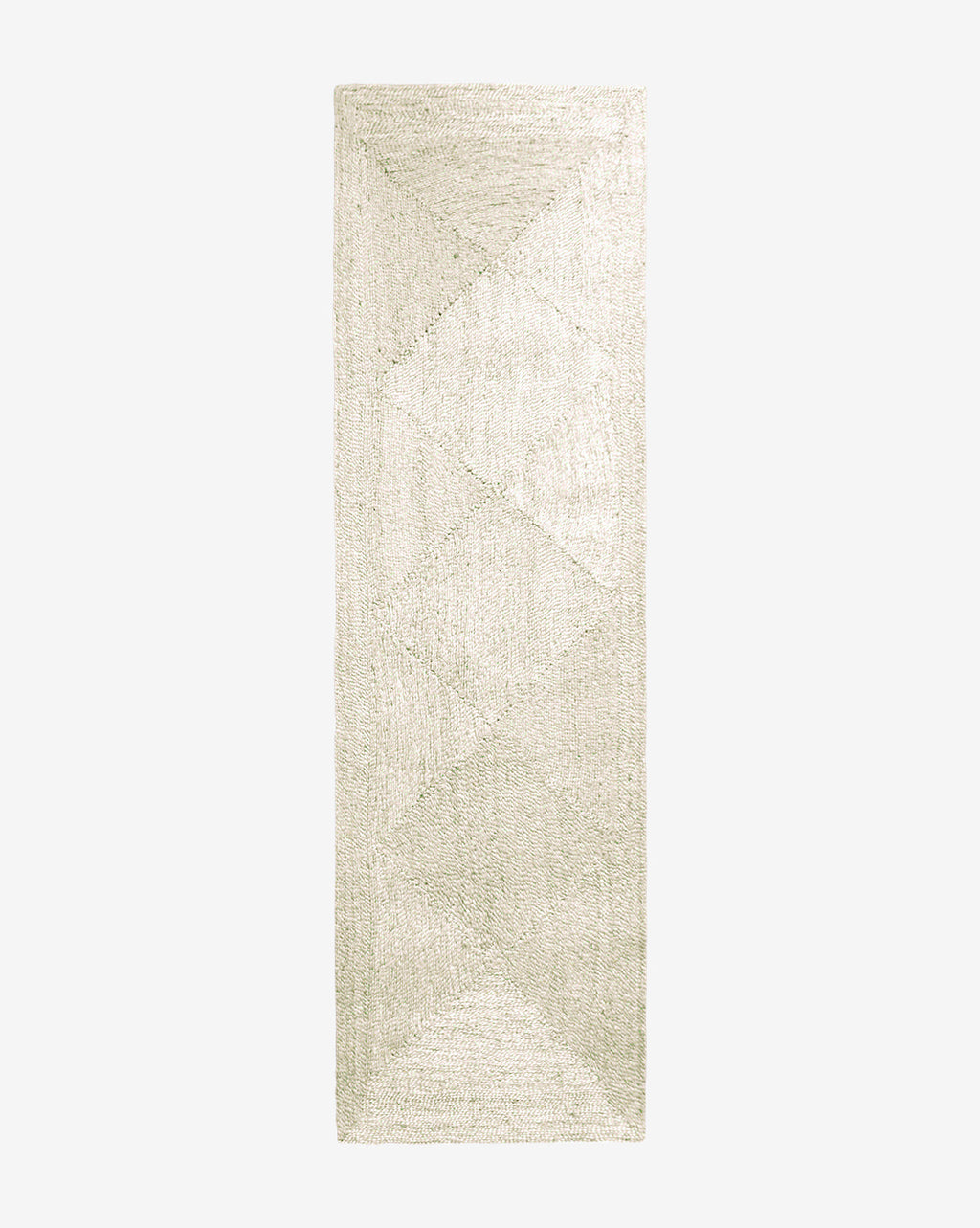 Tapis en jute blanchi tressé en losanges