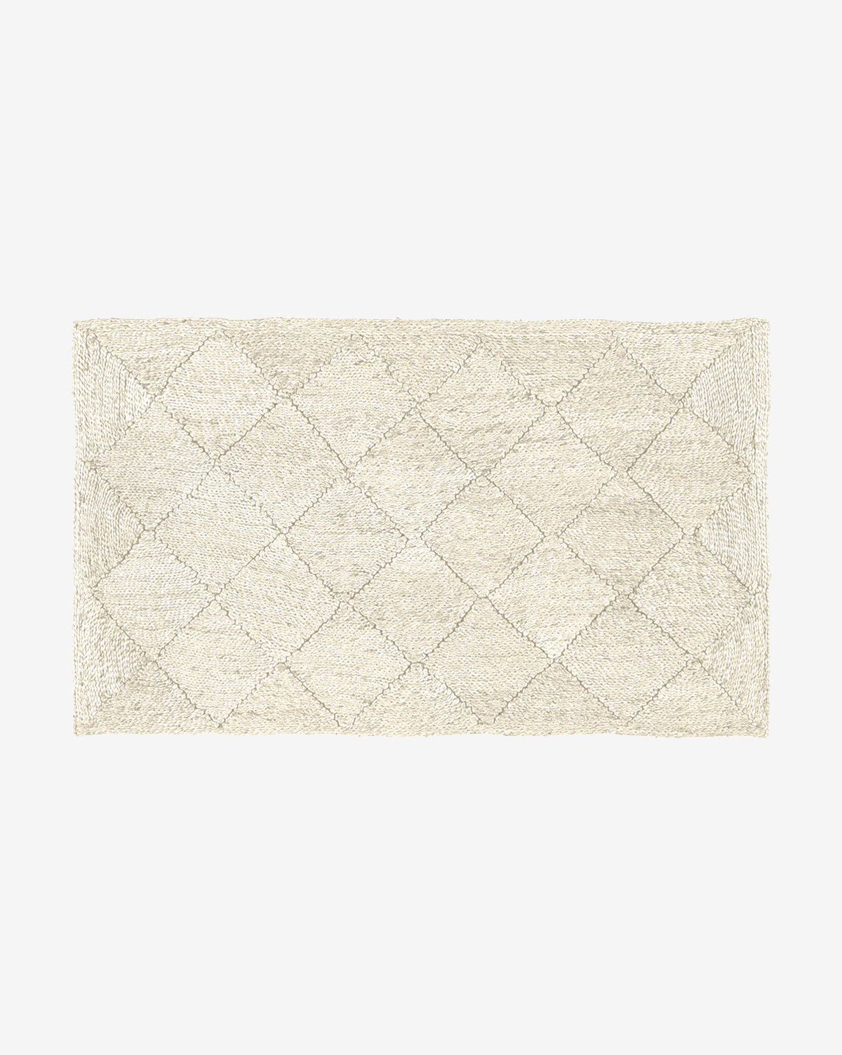 Tapis en jute blanchi tressé en losanges