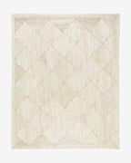 Tapis en jute blanchi tressé en losanges