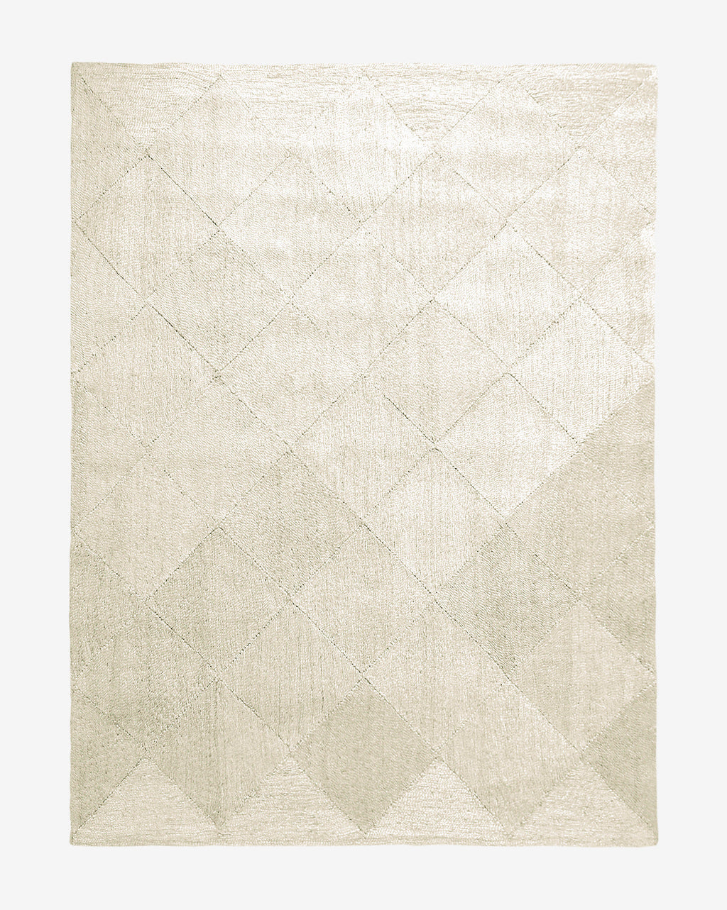Tapis en jute blanchi tressé en losanges
