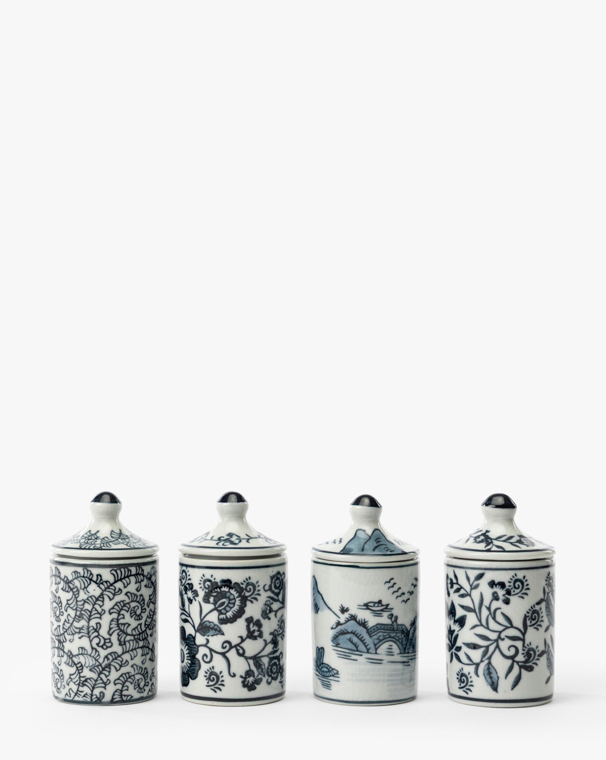 Pots à épices peints à la main (lot de 4)