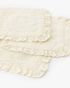 Serviettes à cocktail avec bordure en dentelle (lot de 4)