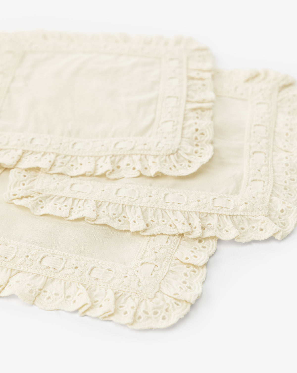 Serviettes à cocktail avec bordure en dentelle (lot de 4)