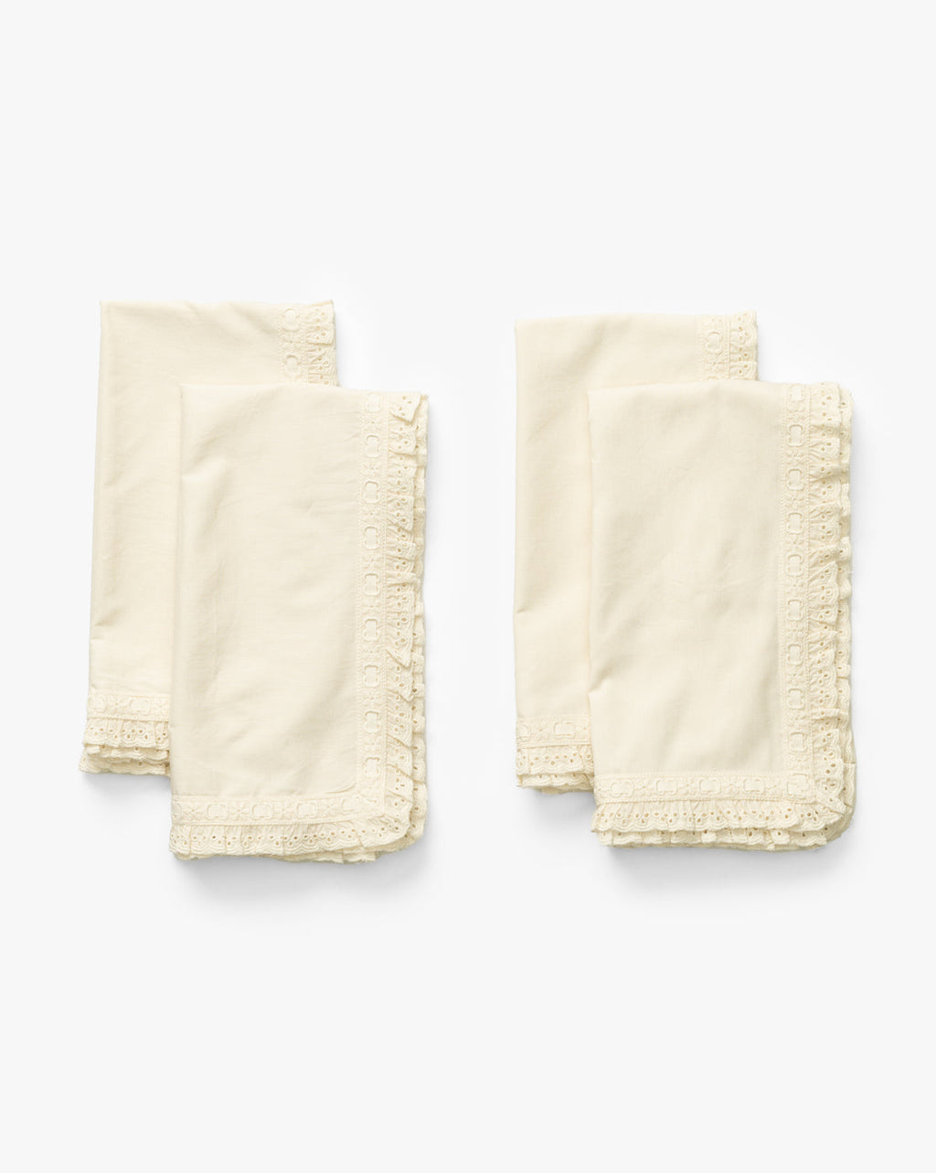 Serviettes à bordure en dentelle (lot de 4)