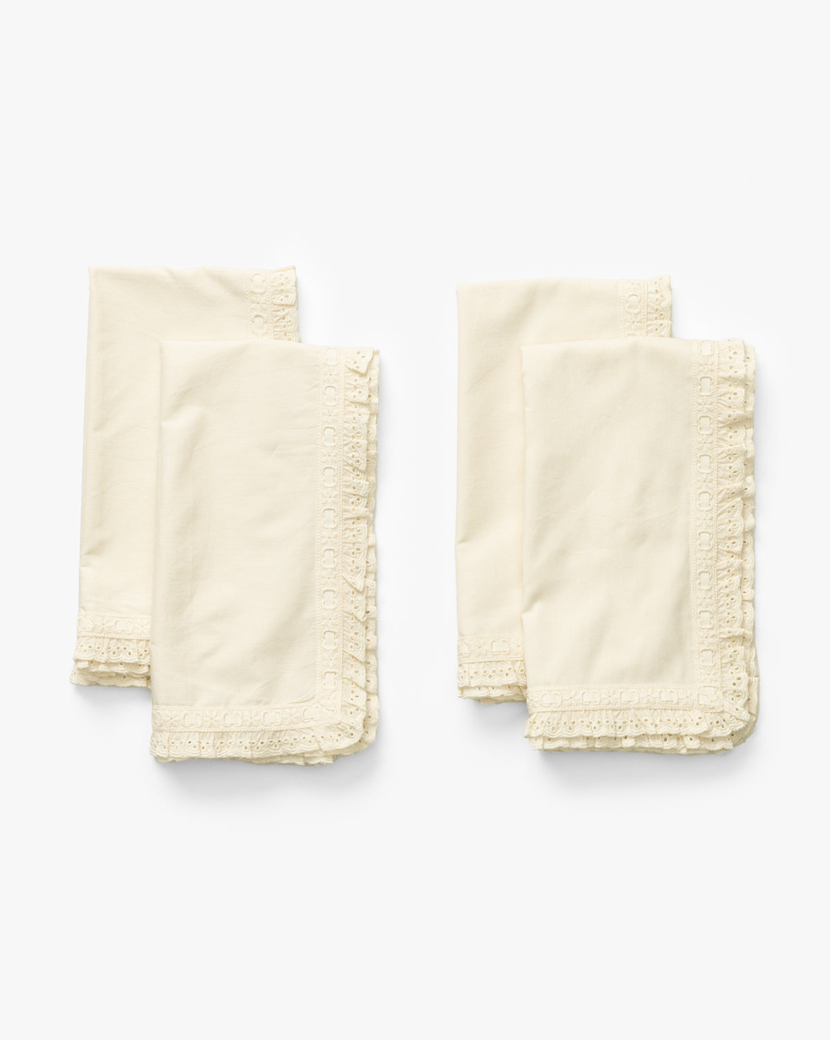 Serviettes à bordure en dentelle (lot de 4)