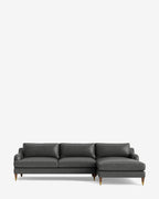 Chaise sectionnelle Lucille English avec accoudoirs enroulables à droite 107
