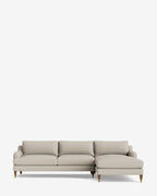 Chaise sectionnelle Lucille English avec accoudoirs enroulables à droite 107