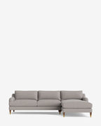 Chaise sectionnelle Lucille English avec accoudoirs enroulables à droite 107