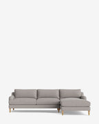 Chaise sectionnelle Lucille English avec accoudoirs enroulables à droite 107
