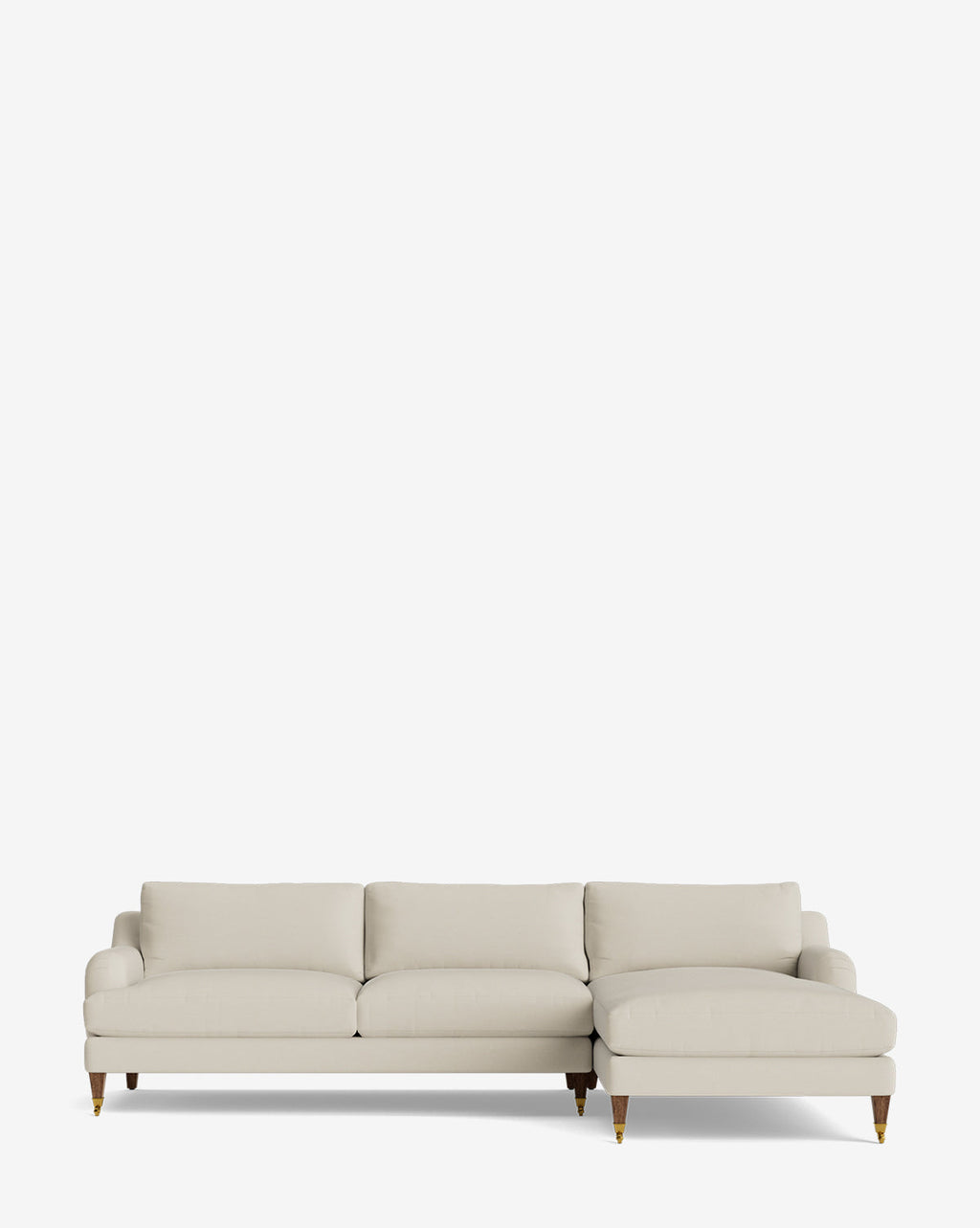Chaise sectionnelle Lucille English avec accoudoirs enroulables à droite 107