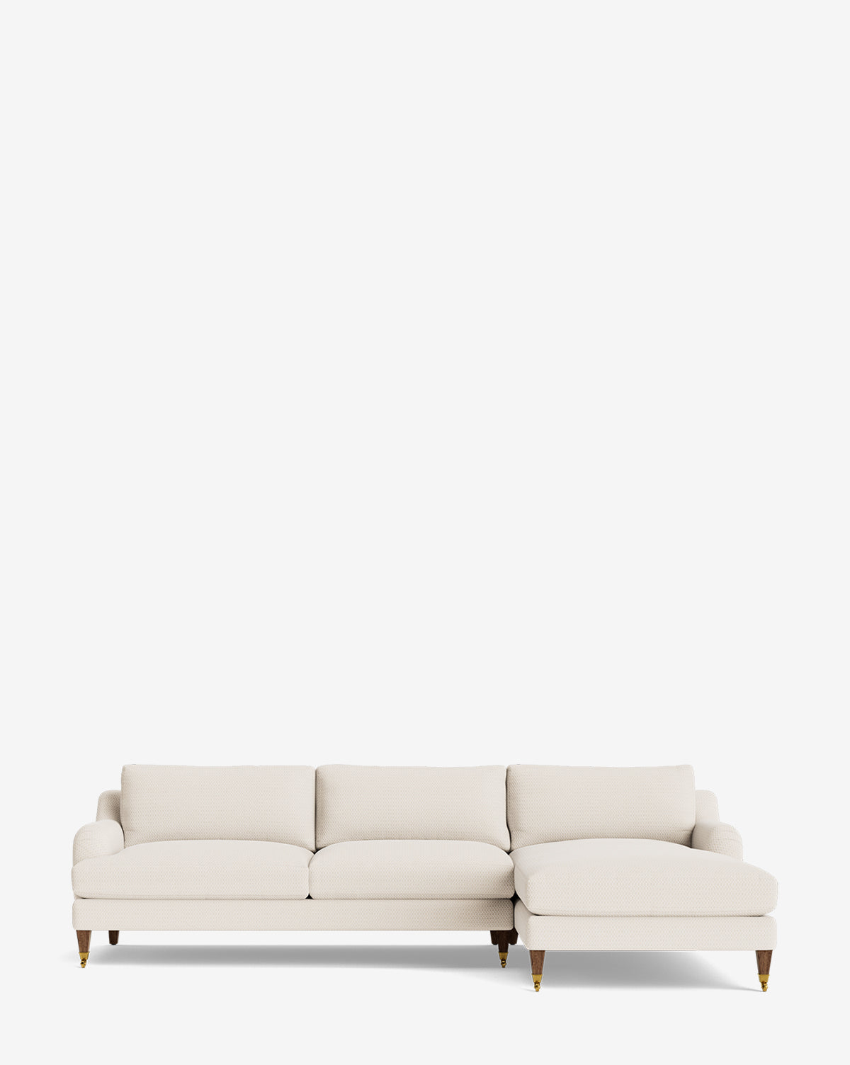 Chaise sectionnelle Lucille English avec accoudoirs enroulables à droite 107