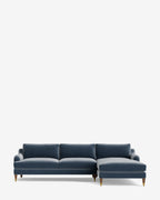 Chaise sectionnelle Lucille English avec accoudoirs enroulables à droite 107