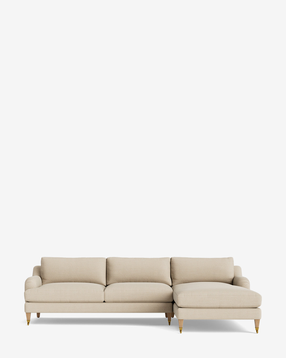 Chaise sectionnelle Lucille English avec accoudoirs enroulables à droite 107