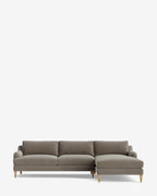 Chaise sectionnelle Lucille English avec accoudoirs enroulables à droite 107