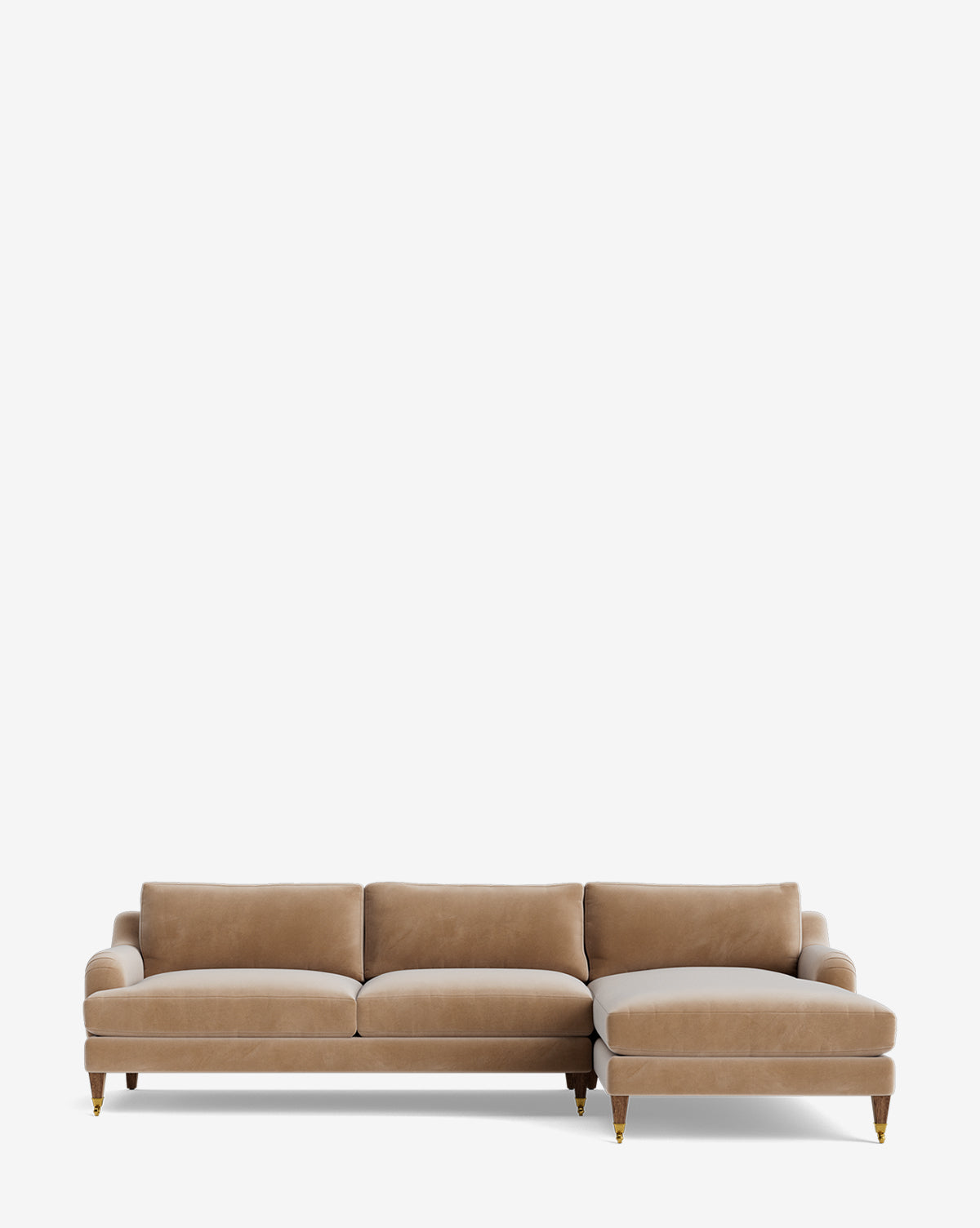 Chaise sectionnelle Lucille English avec accoudoirs enroulables à droite 107
