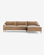 Chaise sectionnelle Lucille English avec accoudoirs enroulables à droite 107
