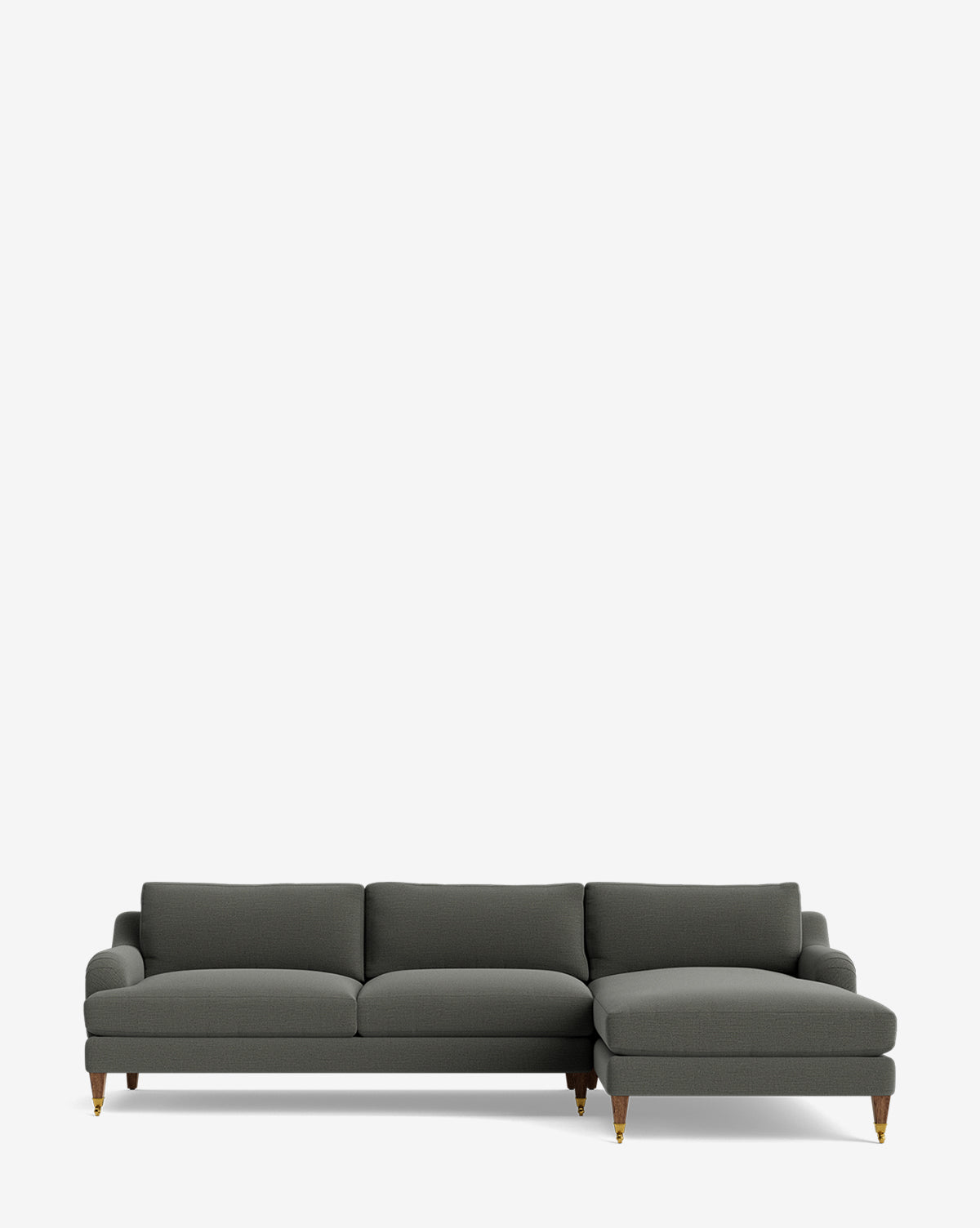 Chaise sectionnelle Lucille English avec accoudoirs enroulables à droite 107