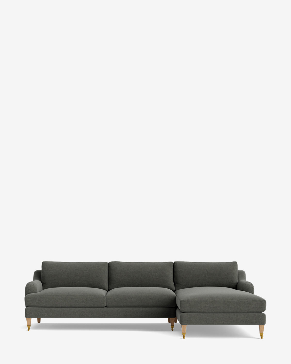 Chaise sectionnelle Lucille English avec accoudoirs enroulables à droite 107