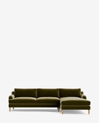 Chaise sectionnelle Lucille English avec accoudoirs enroulables à droite 107