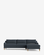 Chaise sectionnelle Lucille English avec accoudoirs enroulables à droite 107