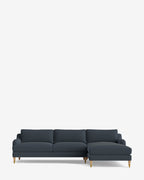 Chaise sectionnelle Lucille English avec accoudoirs enroulables à droite 107