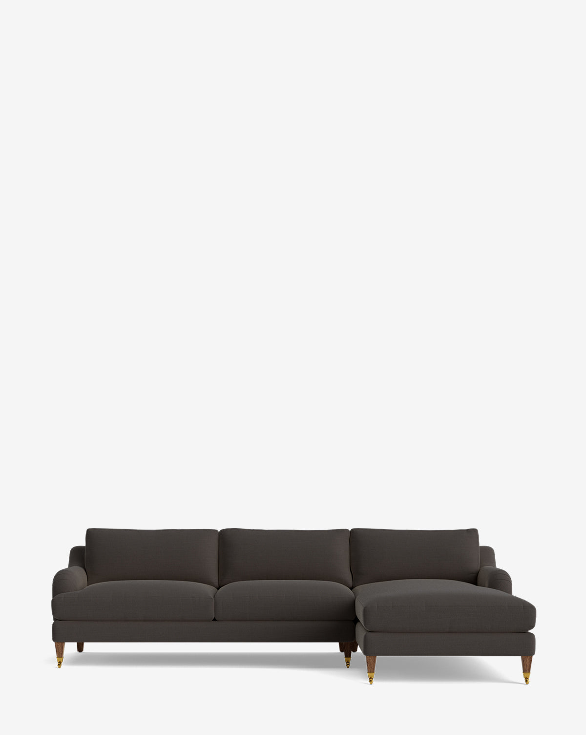 Chaise sectionnelle Lucille English avec accoudoirs enroulables à droite 107