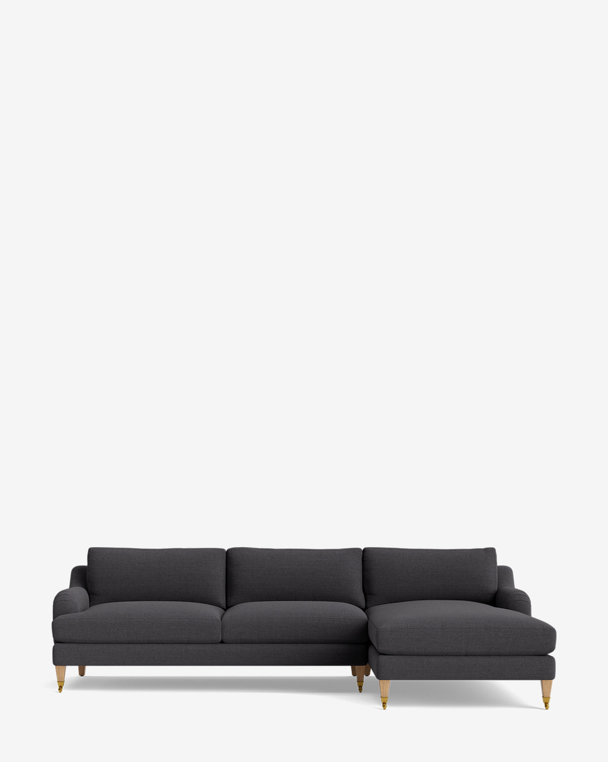 Chaise sectionnelle Lucille English avec accoudoirs enroulables à droite 107