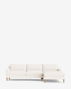 Chaise sectionnelle Lucille English avec accoudoirs enroulables à droite 107