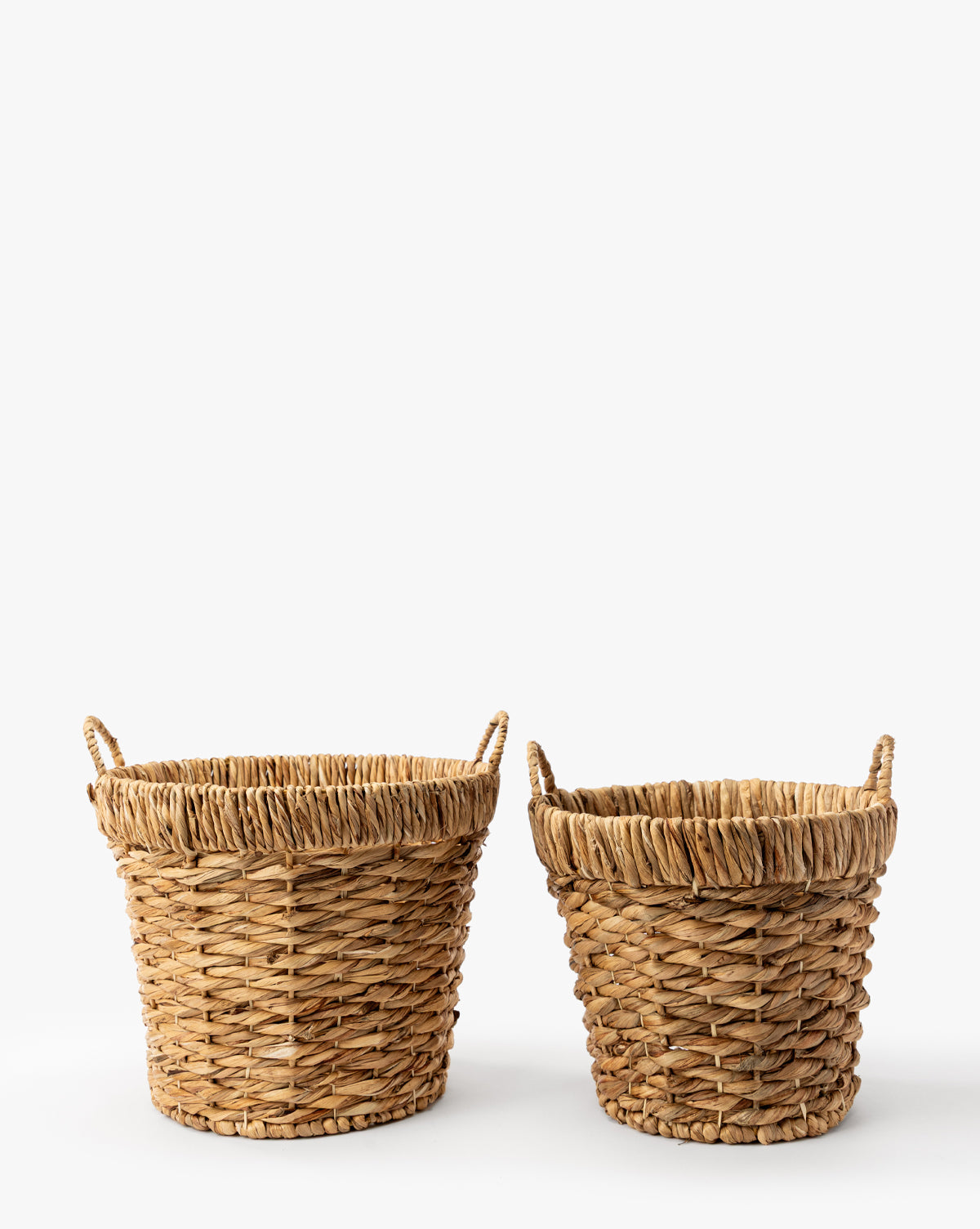 Paniers en jacinthe d'eau avec poignées (lot de 2)