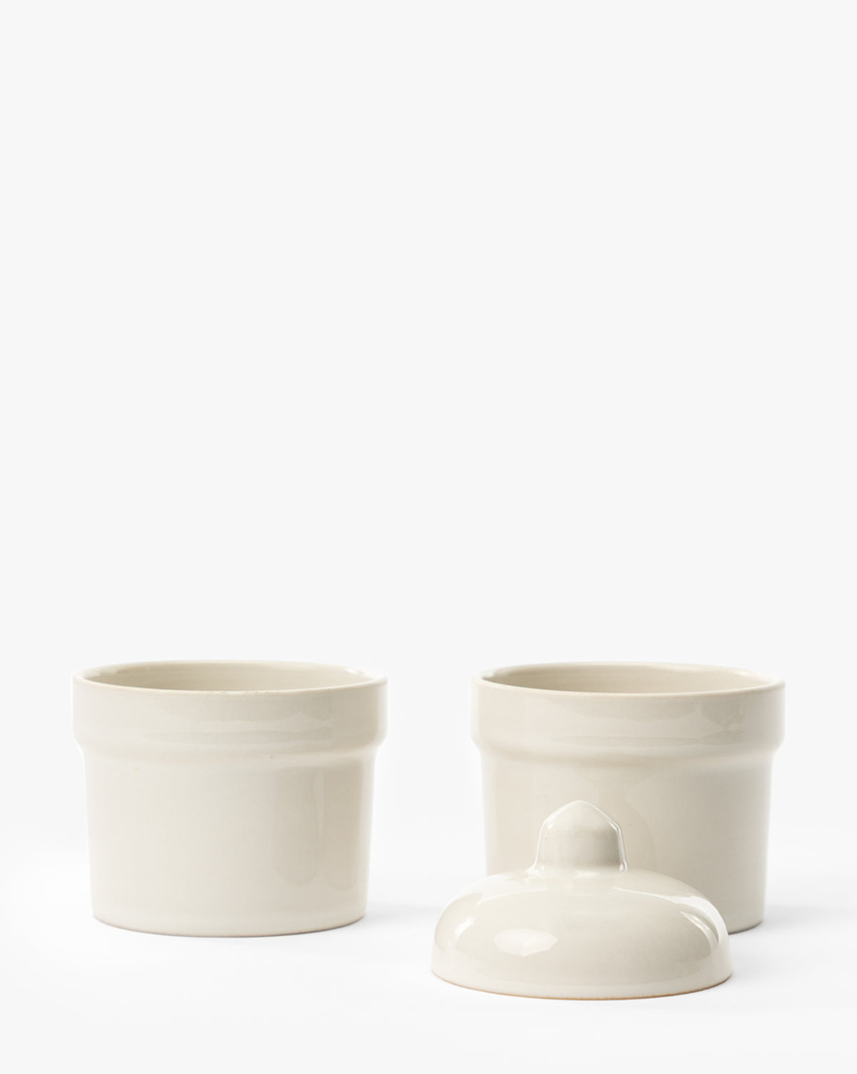 Pots à pince empilables blancs (lot de 2)